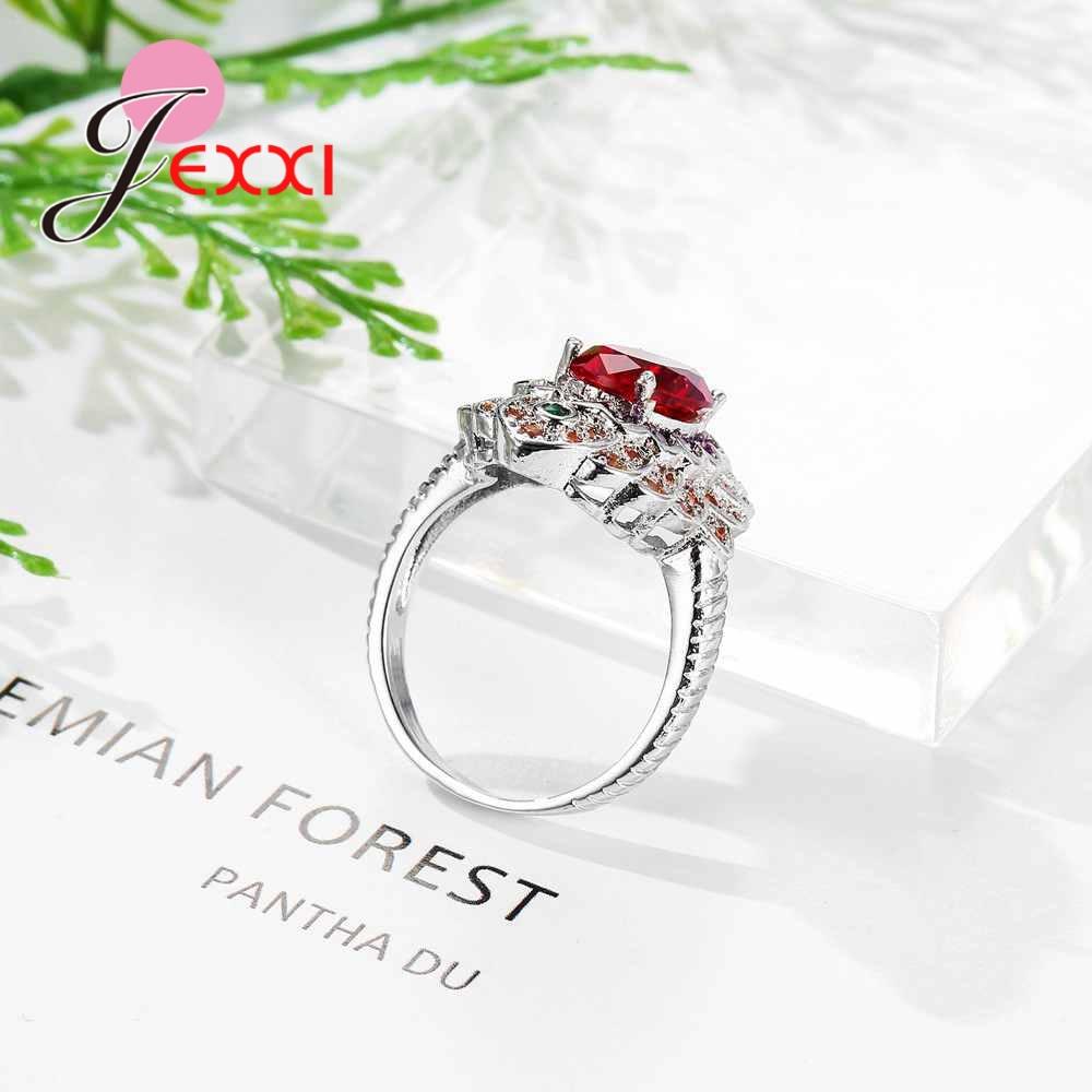 Bohemia Style Fashion Colorful CZ Party Wedding Rings For Women Gift 925 Sterling Silver Anniversary Engagement Ring