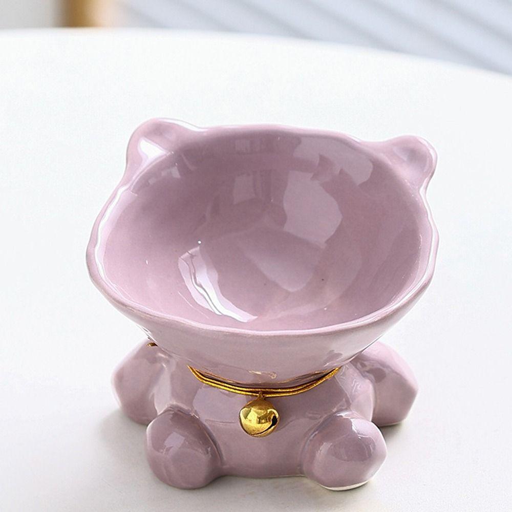 Non-slip Ceramic Cat Bowl Large Capacity Cat Drinking Feeder Pet High Foot Bowl  Pet Eating