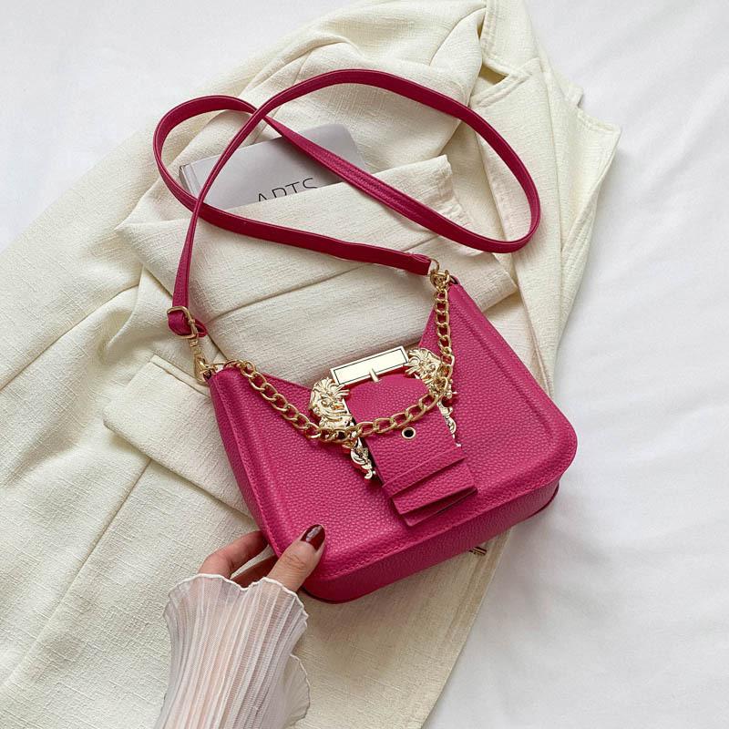 

Trendy Small Square Crossbody Bag For Autumn Fashion With Soft Pu Material And Multiple Colors маджента