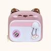 Blocked Color Cute Cartoon Cat Pattern Children Hard Shell Square Backpack