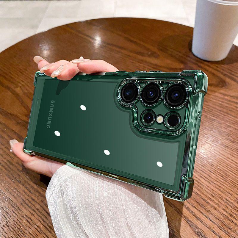 Applicable To Samsung S26ultra Electroplated Mobile Phone Case S25 Four-corner Airbag Anti-drop 57 Transparent A37 Protective Case