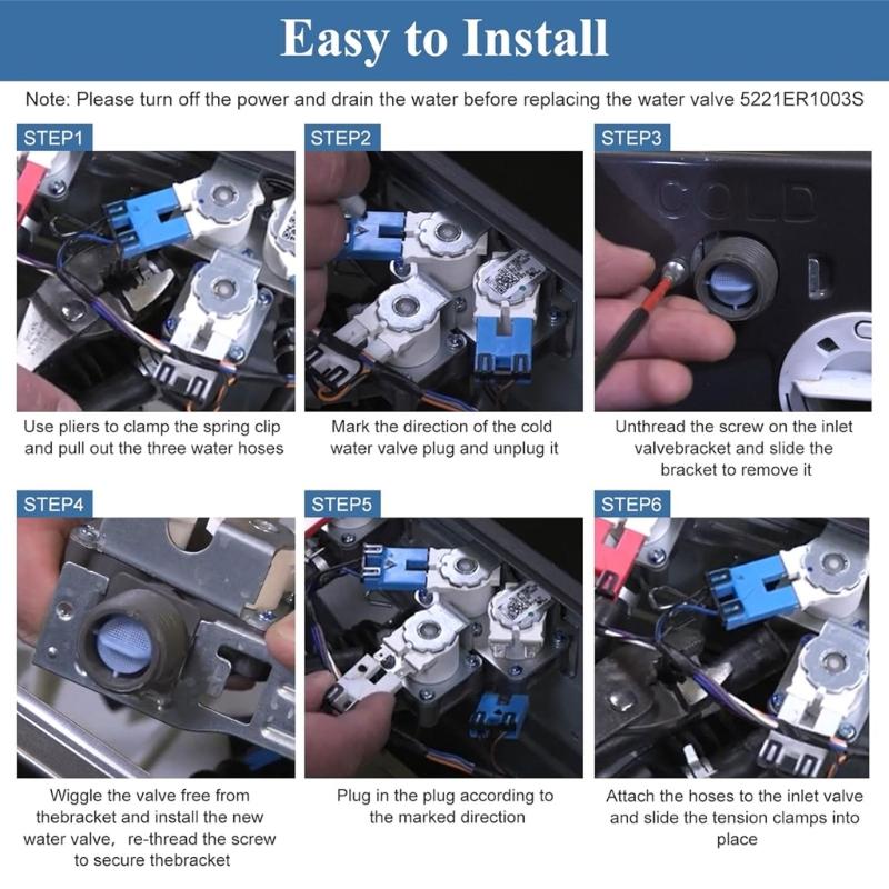 Multifuntional Automatic Washer Inlet Valves Easy Installation Washing Machine Repair Part for Home and Laundromats