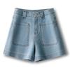 2025 Trendy High-Waisted Petite Wide-Leg Denim Shorts for Women
