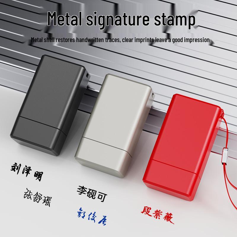 Personalized Name Stamp and Handwritten Signature Seal, Custom Engraving 10,000 Uses