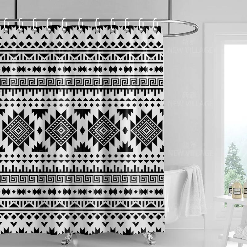 Dekoracja domu zasłony prysznicowe łazienka wodoodporna zasłona materiał Pokój dzienny Nowoczesny Nordycki Nowoczesny prosty wzór geometryczny