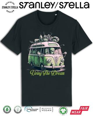 T-shirt da uomo Aliens Living The Dream Campervan Divertente UFO Invasione Aliena