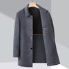 Double-sided Cashmere Coat for Men, Middle-aged Autumn and Winter Woolen Woolen Coat, Mid-length Lapel Daddy Windbreaker