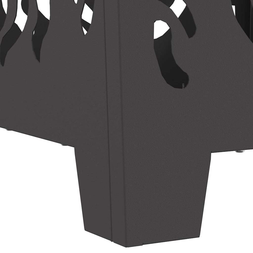 Fire Pit Black 40 X 40 X 40 Cm Steel