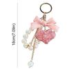 Crystal Rhinestone Heart Keychain Bow & Pearl Tassel Phone Lanyard Car Key Ring  Handbag Accessory