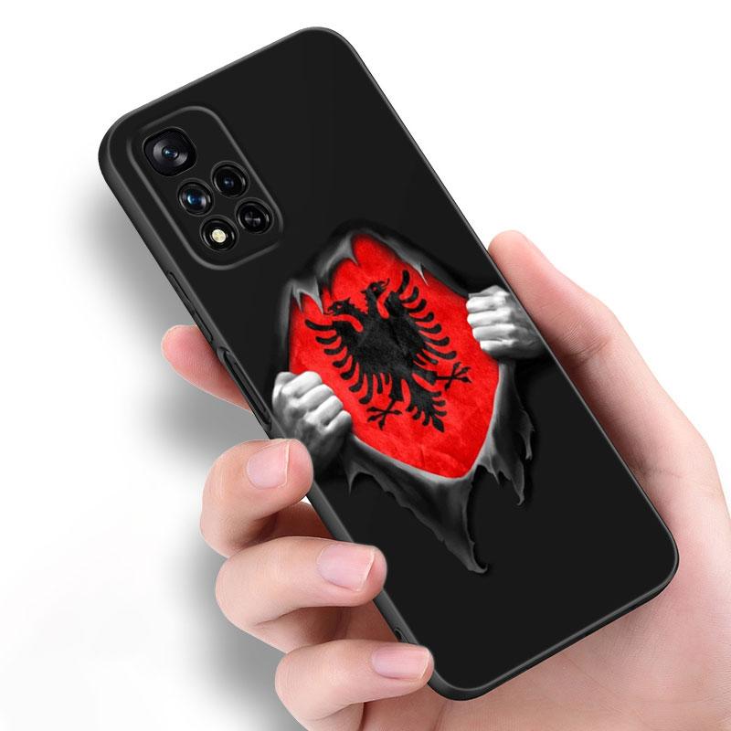 Albania Flag Black Silicone Phone Case For Xiaomi POCO X3 X4 NFC F4 GT F5 F6 M3 M4 M6 X5 X6 Pro 5G M5 C55 C65