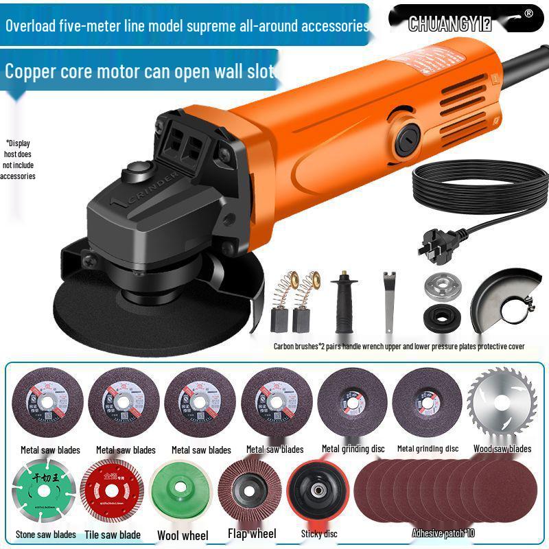Multifunctional Angle Grinder & Polisher: Handheld Cutting, Grinding, and Polishing Tool for Household Use