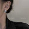 Super fairy exquisite full diamond butterfly earrings women's light luxury sweet high-end stud earrings Korean simple small exquisite earrings