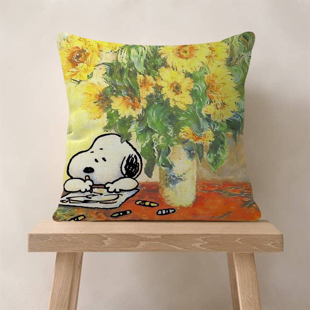 Art Cartoon SSnoopys Pillow Cover Sofa Cushion Cover Home Room Decoration Children Gift