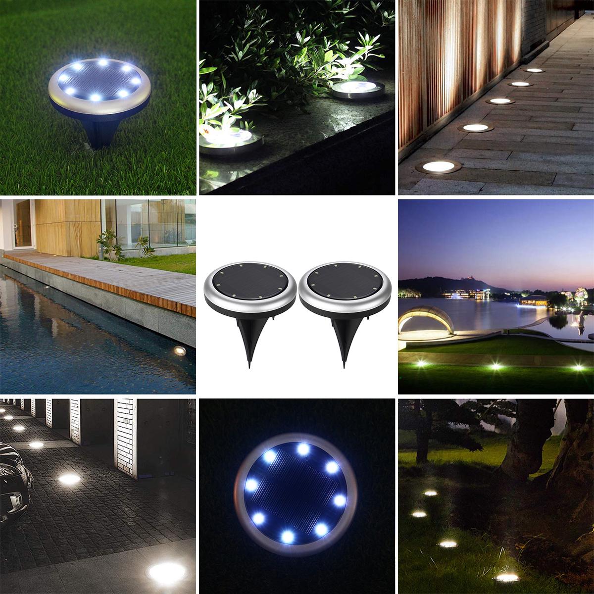 

2 шт./компл. 8 светодиодов на солнечной энергии, погребенный светильник, наземный путь, садовый настил, светильник