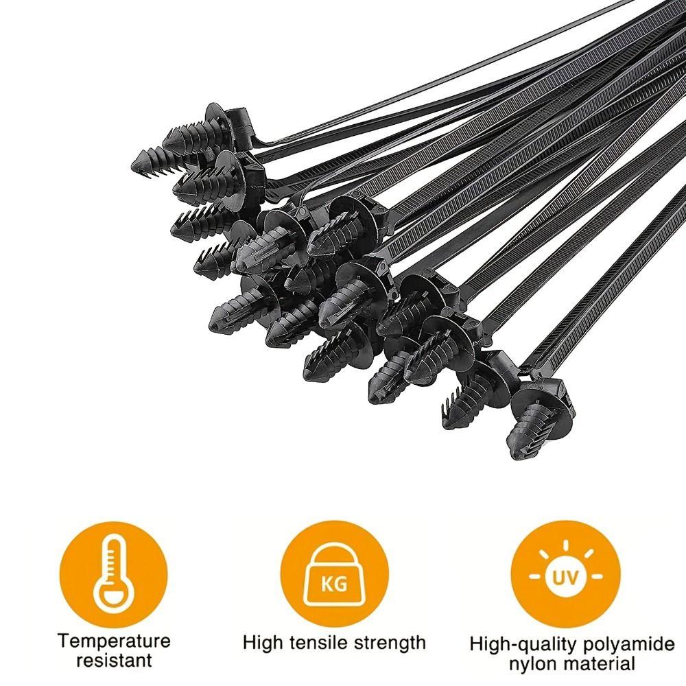 160 Stück Wellrohr-Kabelbaum-Clips für den Motorraum 5 Größen Wiederverwendbare Kabelclips Motorraum