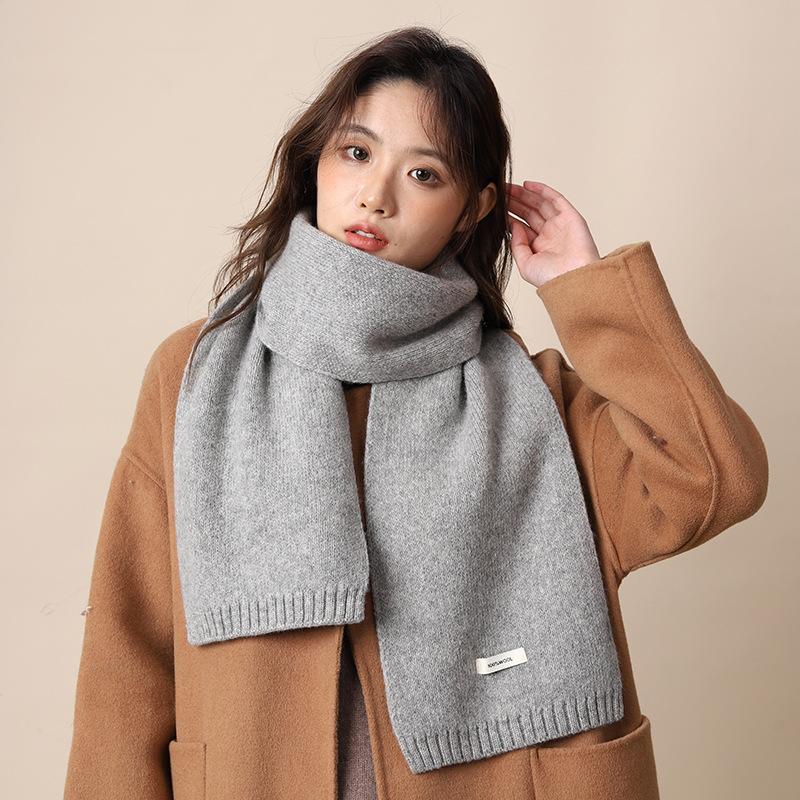Full wool 100 pure wool scarf women's winter scarf to keep warm, high-end knitted scarf gift bag birthday gift