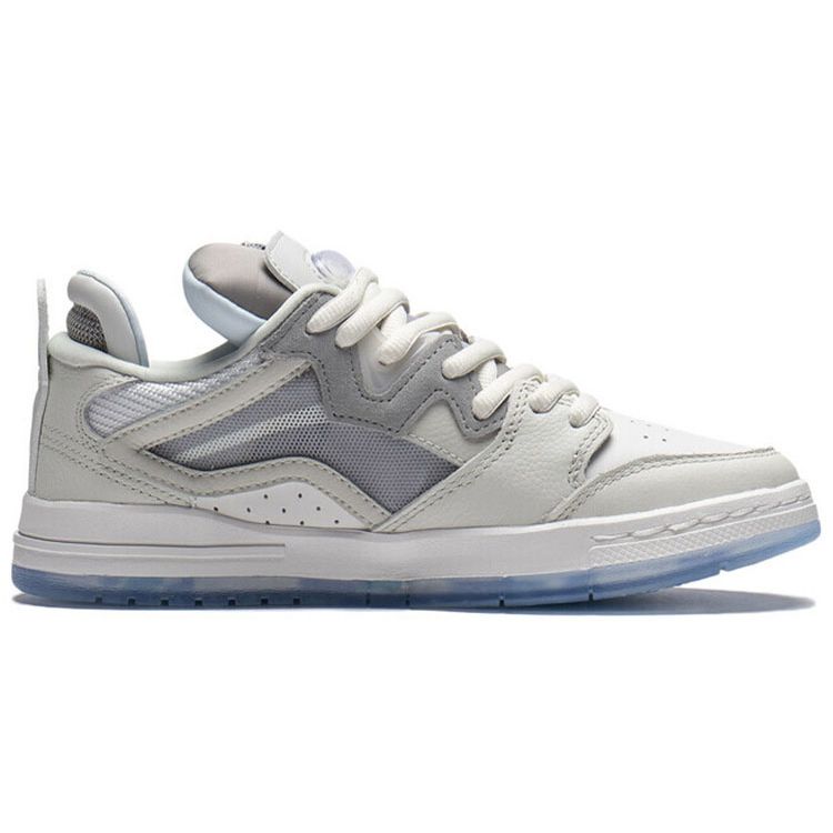 Li Ning Weiw Pro Fabric Leather Durable Breathable Low Top Skate Shoes Women sneaker Frost-White AECS016-1