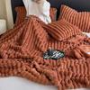 Soft Blanket Winter Warm Bedspread On The Bed Office Thicken Blankets INS Solid Color Sofa Cover Plaid Bedroom Decoration