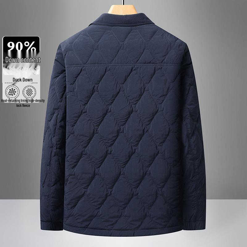 Men's Lightweight Lapel Duck Down Quilted Jacket