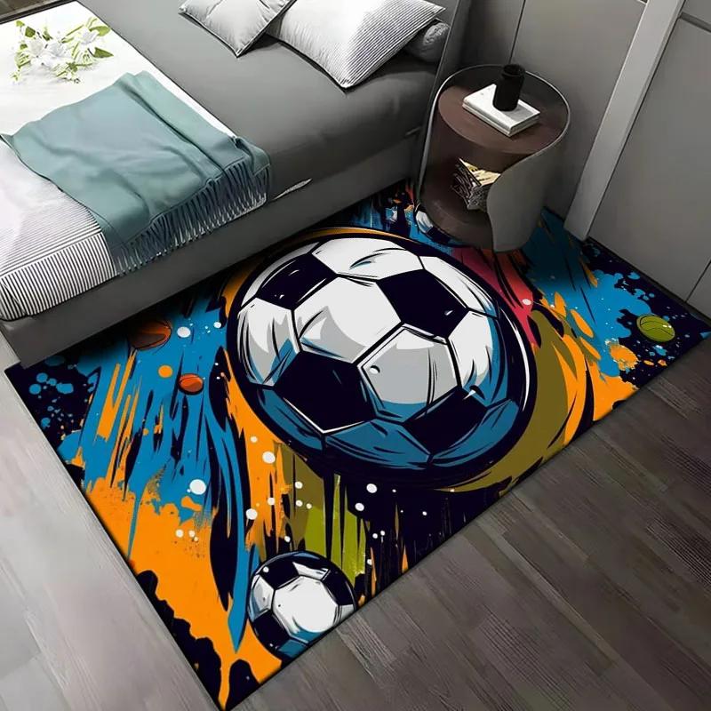 Football Art Pattern Rug Carpet for Living Room Bathroom Mat Creative Doormat Carpet for Bedroom Home Decor Tapis Salon