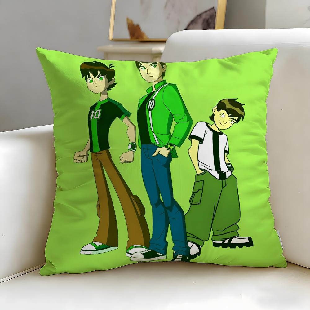 Classic Cartoon Ben 10 Ultimate Alien Cushion Cover Soft & Easy-Wash Pillow Case – Versatile for Couch, Bed, Travel and Office
