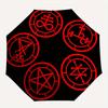 Red Mystic Symbols On Black Background Sticker DecalUmbrella, Portable 3-Fold Compact Umbrella,Christmas Gift ES496