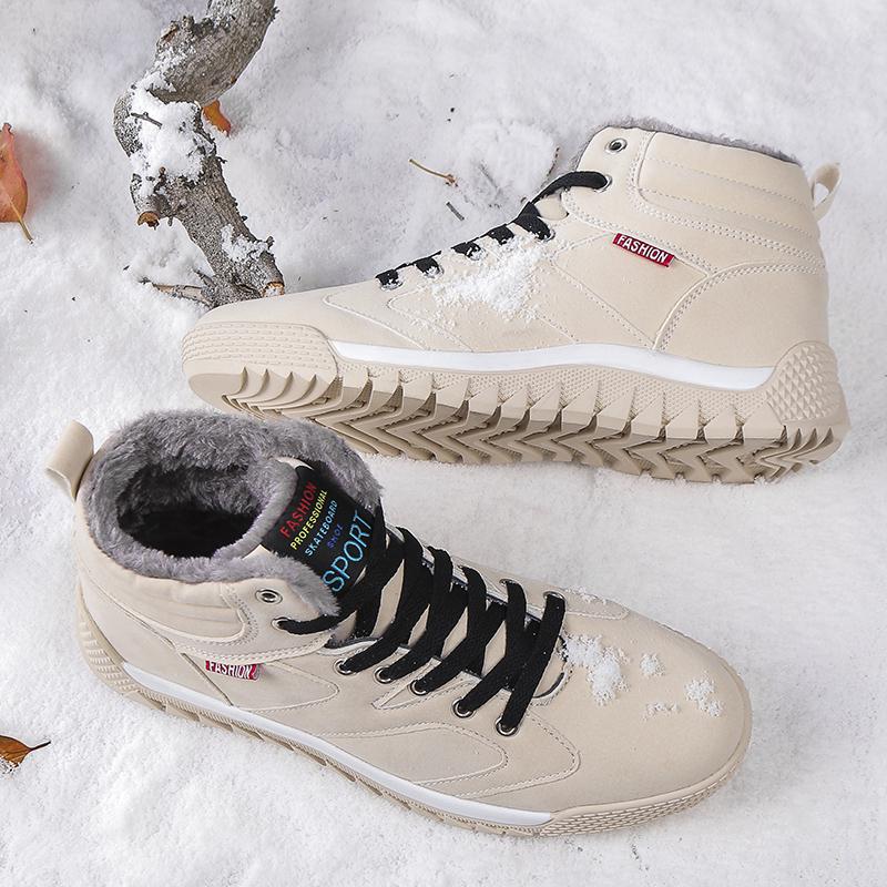 New Winter Men's Snow Boots Waterproof Men Winter Ankle Boots Big Size Plush Shoes Outdoor Hiking Shoe Warm Sneakers Men Shoes