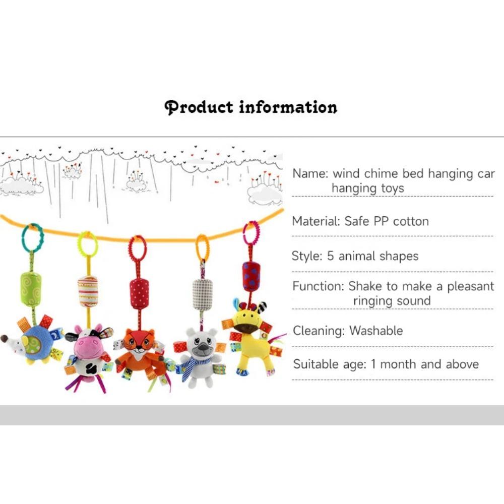 New Baby Rattles Bell Toy Soft Stuffed Animal Rattle Hand Grip Toys Pendant Stroller Crib Bed Teether Hanging Toy 0-24 Months