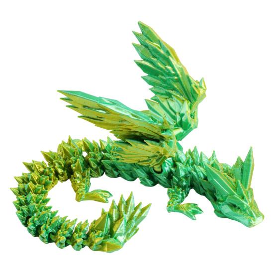 3D Printed Flying Dragon Figurine Movable Joints Colorful Dragon Figure Articulated Winged Dragon Model Fidget Toy Desktop Decoration Ornament