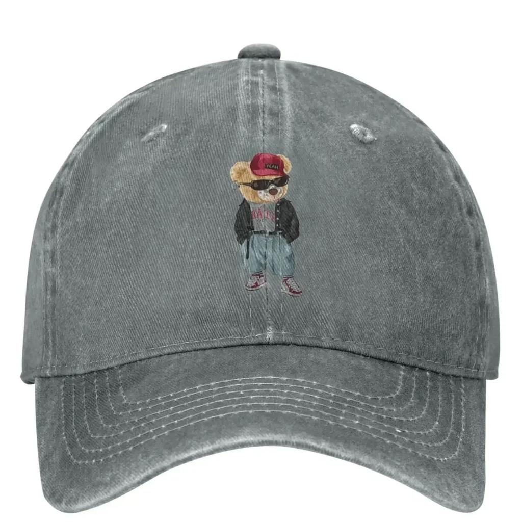 Stay Cool Boy Washed Baseball Cap Animals Bear Print Classic Trucker Dad Hat Summer Women Unisex Outdoor Sport Baseball Caps
