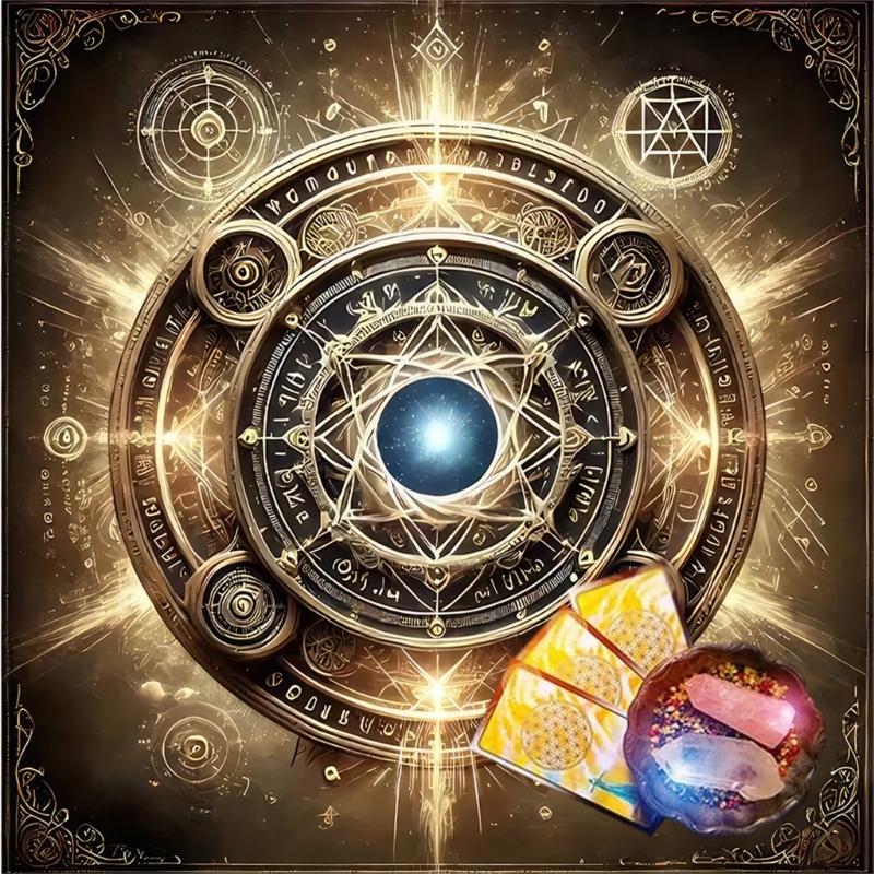 Fleece Tarots Cloth 50x50cm/60x60cm/75x75cm Soft Divination Mat with Mystical Pattern Suitable for Psychic Reading