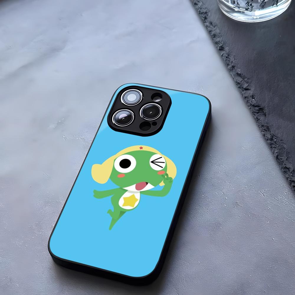 Cartoon Keroro Gunsou Frog Phone Case Tempered Glass For IPhone 17 13 14 16 12 15 11 Pro Max Plus Mini X XR SE2020 Coque