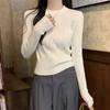 Underlay Knitted Sweater for Women's Autumn and Winter Outfits Slim Fit and Elegant Waistband Sweater Short Top