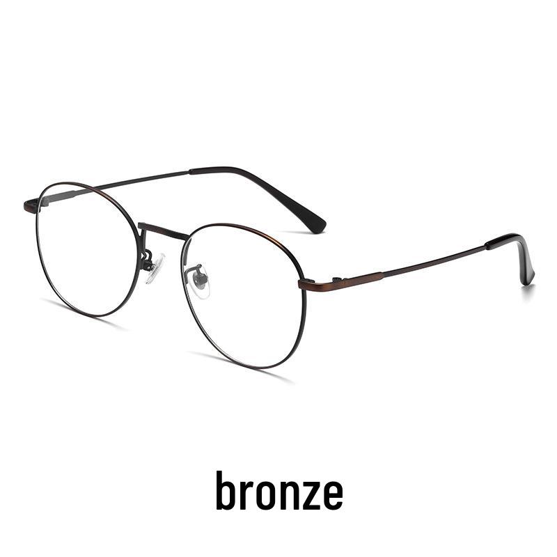 Women's Ultralight Retro Oval Half-Rim Metal Glasses with Anti-Blue Light Technology