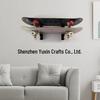 Skateboard Wall-Mounted Display Rack Pair with Storage Hooks