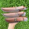 Two-Layer Cowhide Kitchen Knife and Sheath Set - Portable Outdoor Fruit Knife Set