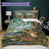Magical Forest Wildlife Pattern Bedding,Quilt Set Quilt Cover Pillowcase Home Birthday Gift (1*duvet Cover+2*pillowcase,without core)ZSJT0917324