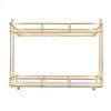 2 Tier Bathroom Shelf Countertop Standing Shelf with Partition Cosmetic Storage Rack Holder Gold Small 31x23cm