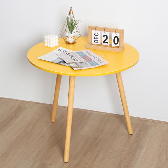 Household Small Apartment Dining Table, Round Kitchen Table with Wood Legs, Kitchen Living Room Leisure Coffee Table