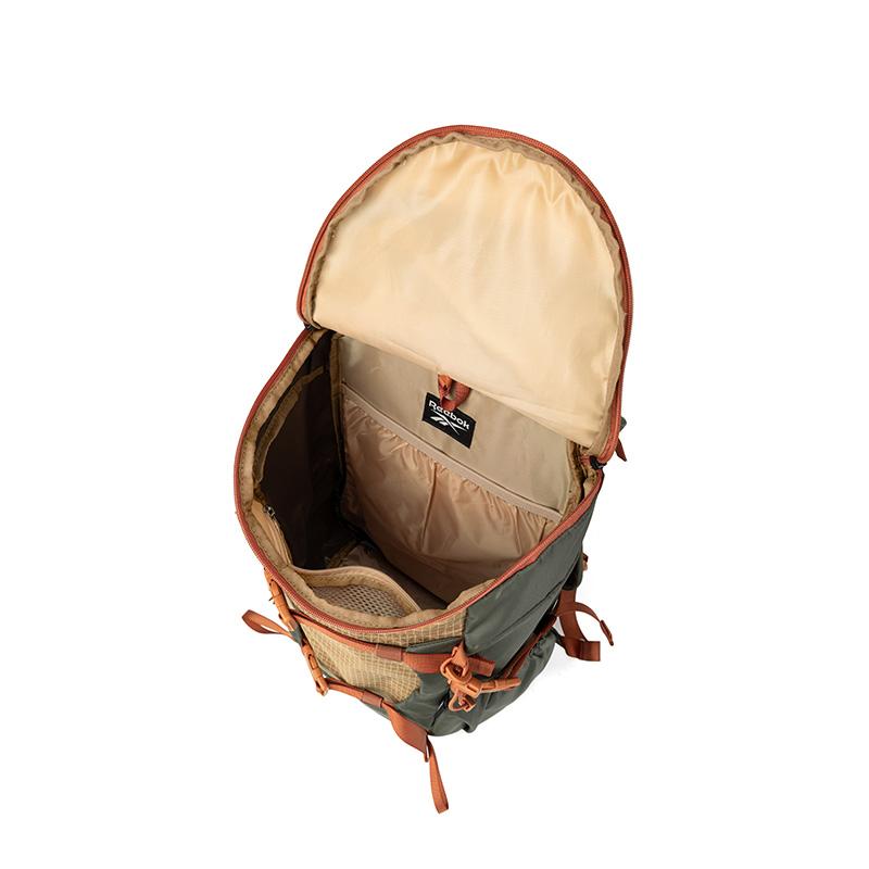 New Reebok Fabric Backpack Unisex Khaki Green/Jasper/Obsidian Black RB250104M