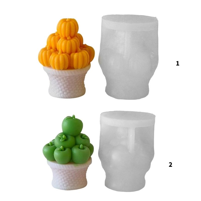 Flexible Sturdy Silicone Mould Fashion Accessory for Making Unique Pumpkins Shaped Plaster and Home Decorations