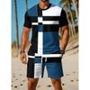 Casual Sports Suit Breathable Outdoor Leisure Men's Round Neck T-shirt Shorts Pants Suit Summer Digital Printing Printing Suit for Men and Adults