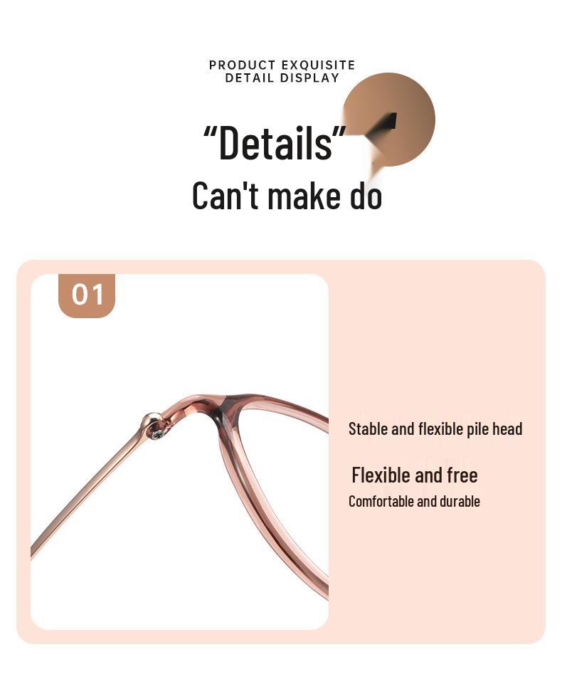 Women's Korean-Style Ultralight Full Rim Pure Titanium Eyeglass Frames for Small Face, Model 9104 - Extra Wide Myopia Glasses