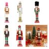 Christmas Nutcrackers Ornament Small Wooden Soldier Christmas Decorations Nutcrackers Figure Ornament for Table Shelf