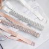 Light Luxury Rhinestone Waist Seal Zircon Wedding Lace-up Belt Fashion Crystal Dress Belt  Ornament