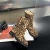 Fashion New Decorative Belt Buckle Leopard Print Low Heel Short Boots Autumn Winter Fashion Casual Commuting Women Ankle Boots Size35-43