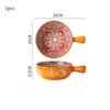 Ceramic Single Handle Bowl Bohemian Creative Relief Handle Bowl Salad Bowl Instant Noodles Dessert Bowl Home Decoration Bowl