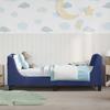 Children S Bed Frame with Headboard Police Blue 80 X 160 Cm Velvet