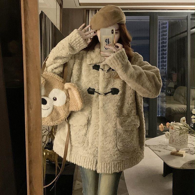 Winter new imitation lamb fur coat thickened warm wool coat loose and thin good-looking top
