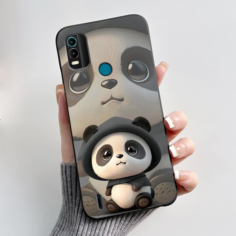 

Soft Shockproof Black Case For Nokia C21 Plus Casing For Nokia C22 Popular Viral Fluffy White Bunny Printed Pattern Back Cover Nokia C22